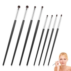 8Pcs Eye Makeup Brush Sets Ultra Thin Precision Eyeshadow Brushes, Fine Point Eyeliner Brush, Professional Eye Shadow Brushes for Eyeshadow Eyeliner Brushes Powder Gel Cream Liquid Concealer Brush