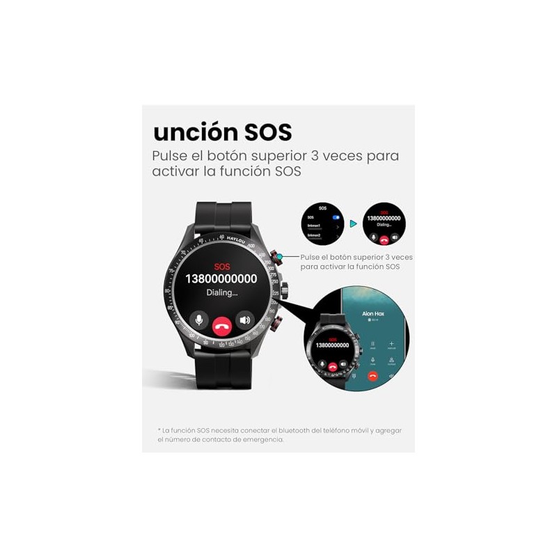 HAYLOU Solar Pro Smartwatch para Hombre,Pantalla AMOLED de 1,43 Pulgadas
