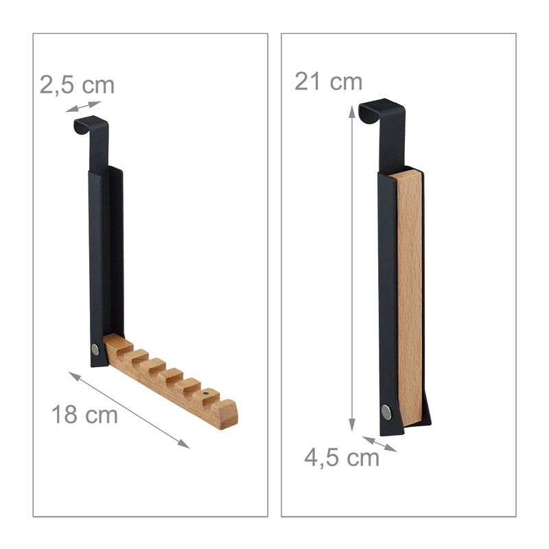 Relaxdays Folding Door Coat Rack for Hanging 6 Clothes Hangers