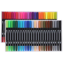 Washable Watercolor Pen Set Marker Double Tip for Children Student Drawing Painting Tool48 Colors