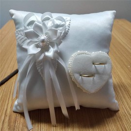 XNSHUN Wedding Ring Cushion Wedding Ring Cushion Ring Cushion White Bridal Pillow Carrier Cushion Ring Box Ring Holder Cushion Wedding Couple Ring Holder Wedding Accessories for Wedding Rings Rings,