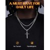 925 Sterling Silver Cross Necklace for Men Women - Stainless