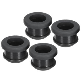 QUARKZMAN Pack of 4 Snap Rubber Grommet Connector Mounting Diameter 14 mm ID 10.5 mm Seal Anti-Scratch for Electrical Box Cable Tube Black