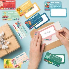 Lesnala 200Pcs Children's Reward Card Punch Card for Kids Loyalty Punch Card with Hole Puncher for Business Kids Behavior Behavior Incentive Students Teachers Supplies 3.5 x 2inch(Animal Styles)