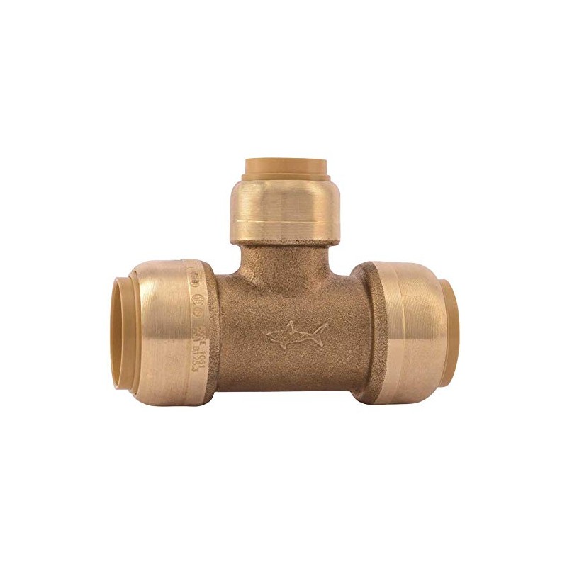 Sharkbite Push Fit Tee, 3/4" x 3/4" x 1/2"