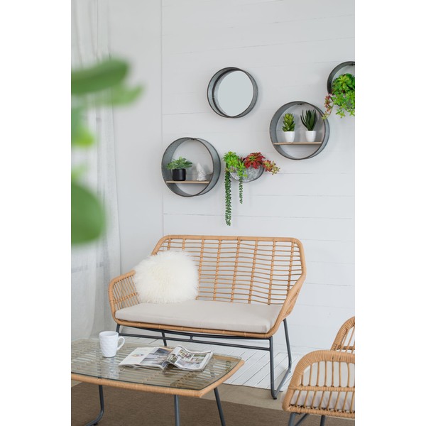 Udorich 5-Piece Farmhouse Round Metal Wall Planter Set for Creative