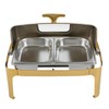 9.5Qt Rectangular Chafing Dish,Chafer Buffet Warmer Set,Roll Top Chafing Dish