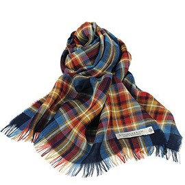 Lochcarron of Scotland Tartan Check Patterned Stole, Made In Scotland -