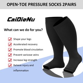 Compression Socks Wide Calf Plus Size for Men & Women: Footless Graduated Support Socks 20-30 mmHg for Nurses Running Hiking Recovery & Flight Comfort and Soft 7XL Black