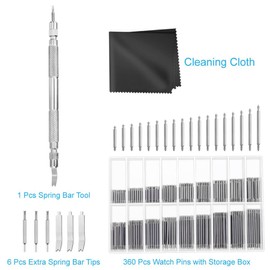 Anezus Watch Link Remover Kit with Spring Bar Tool Watch Band Tool and 360 Pcs Watch Strap Link Pins for Watch Repair and Watch Band Removal