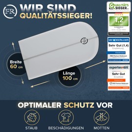 FiRiO® 2 x Sturdy Garment Covers - Premium Garment Bags Mothproof, Breathable & Waterproof - High-Quality Clothes Protective Covers for Suit & Shirt - Transparent Garment Bag - 100 x 60 cm