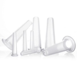 LLOUSSAK 8Pcs Transparent Massage Cupping Set Silicone Facial Cupping Cups Face Massager Tool Skin Care Neck Back Eyes Massaging Cup Safe Beauty Tool