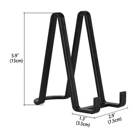 Plate Stands for Display - Plastic Easel Stand Plate holder Display stand Picture Frame Stand for Pictures | Photo|Decorative Plate |Dish | Tabletop Art - 6 inch-Black