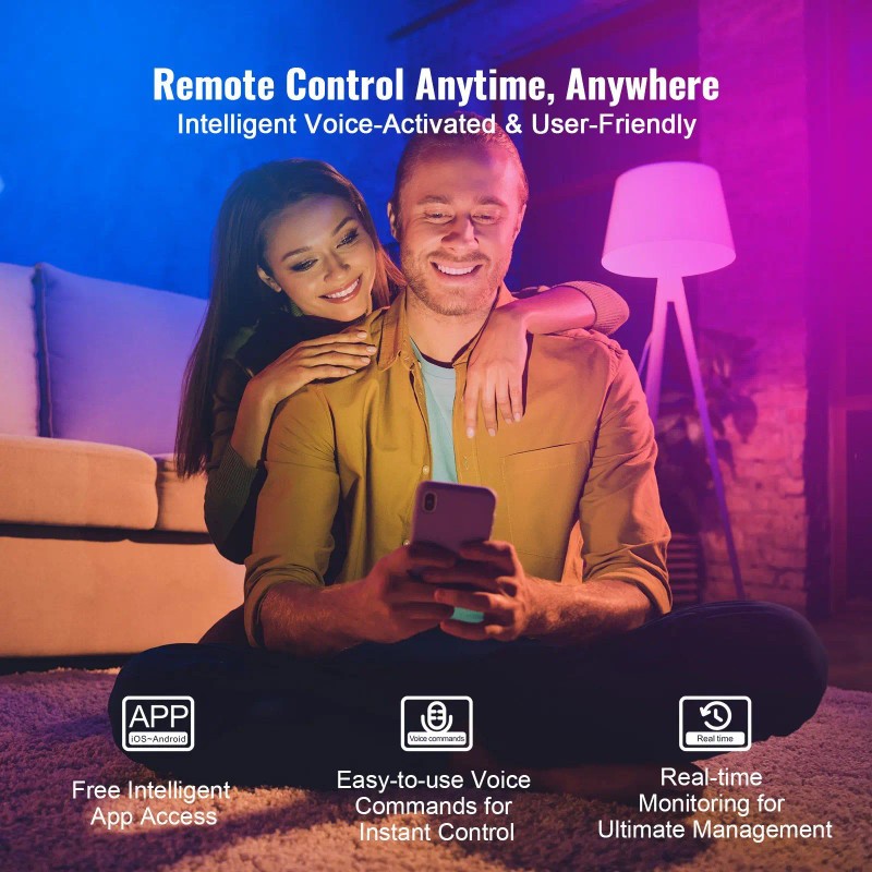 Smart LED Light Bulbs 9W 800Lm RGB Color Changing Wi-Fi