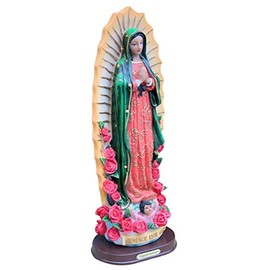 BHEII Our Lady of Guadalupe Statue Virgen De Guadalupe 13" Tall