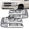 PIT66 LED DRL Headlight Assembly Compatible with 1999-2002 Chevy Silverado