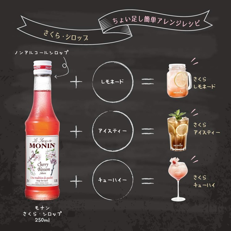 MONIN Sakura Syrup, 8.5 fl oz (250 ml)
