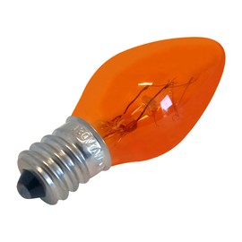 OCS Parts Transparent Amber Light Bulbs | E12 Candelabra Screw Base | C7 Bulb Shape | 7 Watt 130 Volt (01-Pack)
