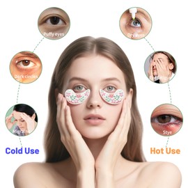 Reusable Gel Eye Ice Pack, Cooling Eye Pad, Hot ＆ Cold Treatment for Eye Strain, Eye Swelling, Eye Redness, Puffy Eyes, Dark Circles, Smooth Fine Lines, and Eye Recover Surgery