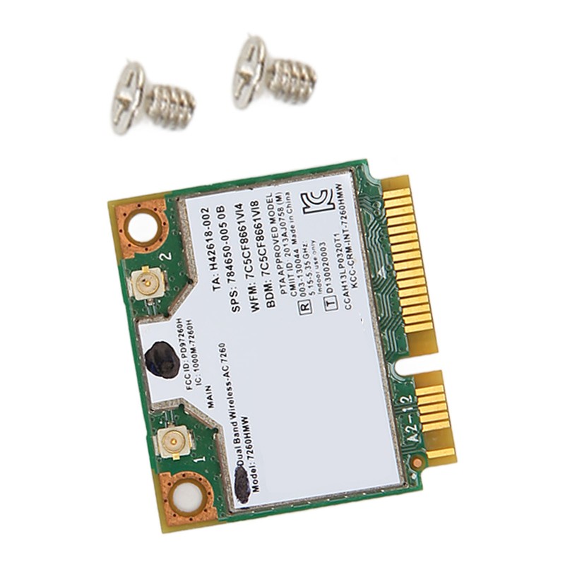 7260HMW Network Card 300Mbps 2.4GHz 867Mbps 5GHz BT4.0 Stable Safe