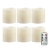 Stonebriar 6 Count Ivory Real Wax 3x3 Flameless LED Pillar