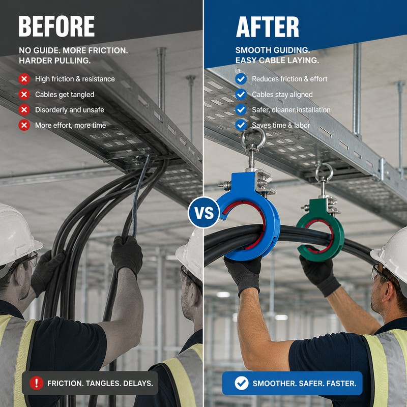 Cable Tray Pulley Guide for Wire Installation – ABS Wire