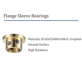 Kozelo 2pcs Flanged Sleeve Bearings - [12x15x12mm] Wrapped Oilless Bushings Cast Brass for Machinery, Hydraulic Systems