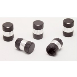 5x Valve Caps Cylinder Colour: Black Silver Valve Cap Vss
