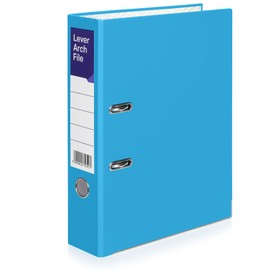 A4 Lever Arch Files for Paperwork, Metal Thumb Ring, Archive Document Folder | Large Ring Binders for Office, School & Home Filing (Blue, Pack of 1)