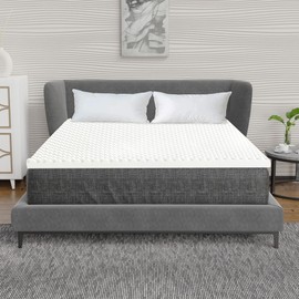 Greaton, 2-Inch Convoluted High Density Foam Mattress Topper, CertiPUR-US Certified for Superior Comfort and Support, Queen, White