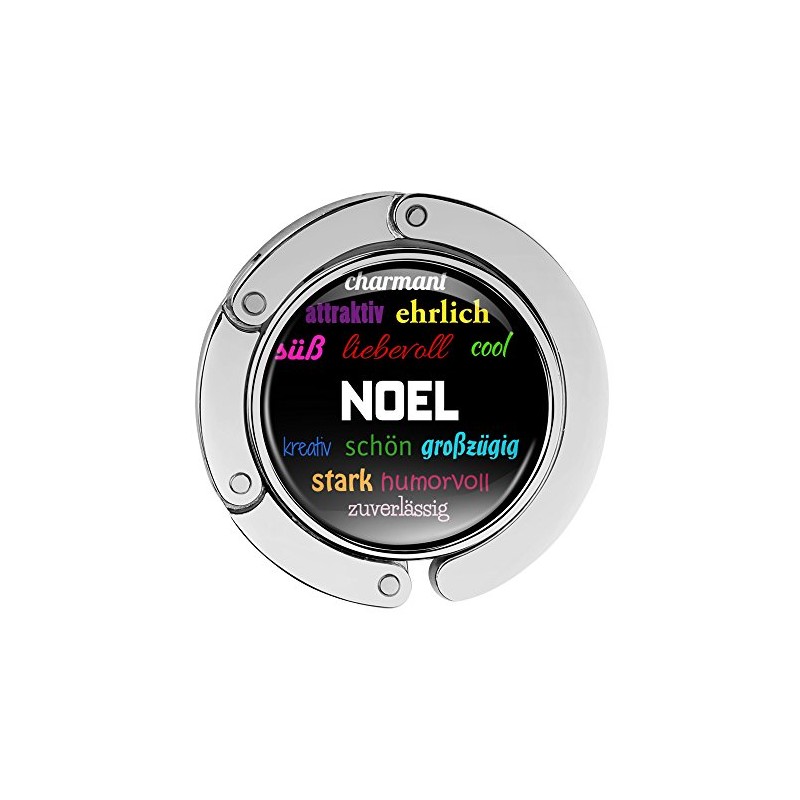 Taschenhalter Positive Eigenschaften Personalisiert mit Namen Noel printplanet Chrom