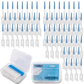 YEERSUO Dental Floss Picks, Soft Toothpicks Braces Brush Between Teeth, Tooth Flossing Brush Disposable for Cleaning, Floss Picks for Teeth, Blue Colors, 200 PCS