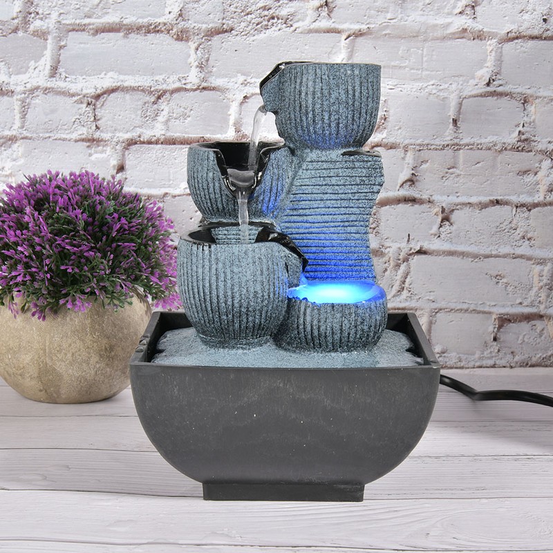 Unique Shape Desktop Fountain Home Tabletop Decoration Resin Landscape Ornament