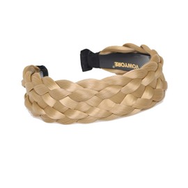 vowyore 7 Strands Headband Synthetic Hair Plaited Headband Braid Braided With Teeth Hair Band Accessories for Women Girl