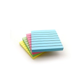 Sticky Notes Ruled Pastel Colours Removable Sticky Notes 76x76mm 12 Pads 100 Sheets Blue Pink Green Yellow