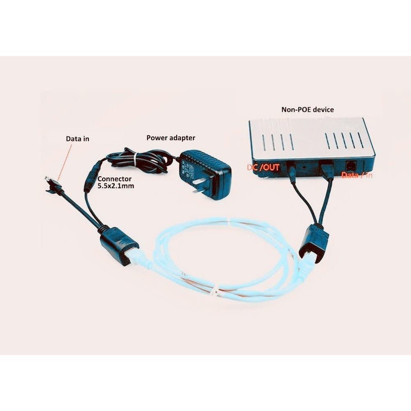 CTXSumTec 4-Pair Passive PoE Injector and Splitter Kit with 5.5x2.1