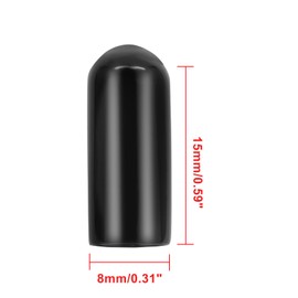 Bonsicoky 60 Pcs Round Rubber End Caps, 5/16" (8mm) ID Vinyl Flexible Screw Thread Protectors Screw Bolt End Protectors for Metal Tubing Rod Bolt, Black