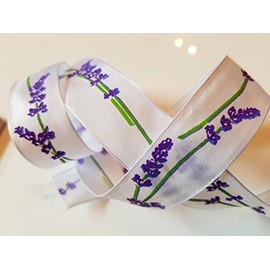 Lavender flower Floral Vintage 20mm Wired Wire Edge Edged Ribbon. Weddings, Birthdays, Floristry, Craft, trim