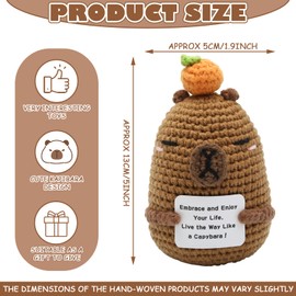 Emotional Support Capybara, Novelty Pocket Hug Gift Small Knitted Positive Capybara Ornament Cute Positive Affirmation Gifts for Women, Mother, Father, Christmas