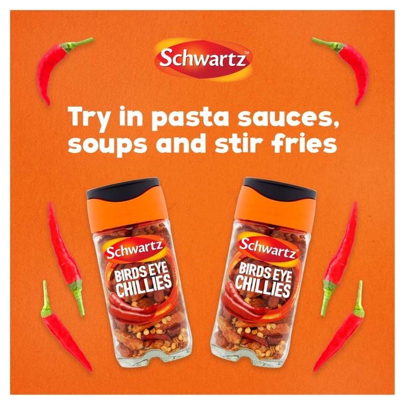 Schwartz Birds Eye Chillies 11 G, Jar, Pack of 6,