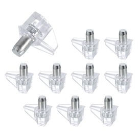 uxcell 10Pcs 3/16" (5mm) Shelf Support Pegs, Shelves Holder Replacement Pins, Shelf Supports Bracket for Kitchen, Closet, Bookcase, Clear