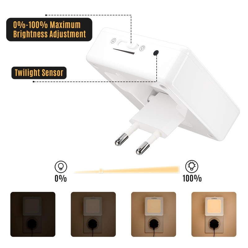 LQWELL® Night Light Socket Foldable with Twilight Sensor, Night Lamp