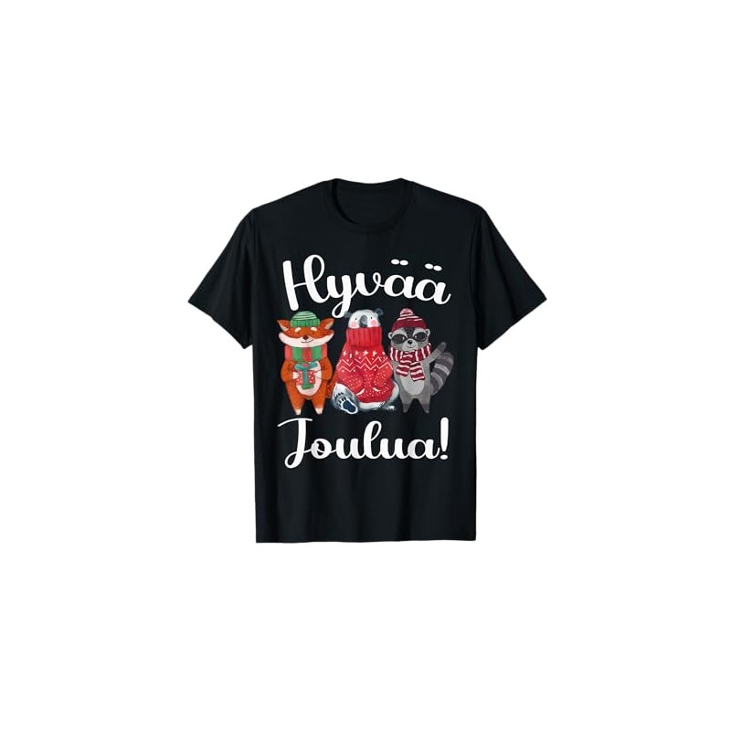 Finland Good Christmas Finnish Hyvaa Joulua T-Shirt, black