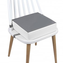 Child Booster Seat, Portable, Washable, Dismountable, PU Flexible Booster Seat, Chair Raiser for Children with 2 Safety Buckles, Non-Slip Seat Cushion, Chair Booster Seats for Home, On the Go (Grey