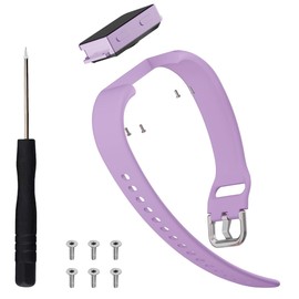 FITVII Silicone Watch Band, Compatible with Looki-mini Fitness Tracker with 1.01" Screen, Soft Adjustable Replacement Strap for Looki-mini Smart Bracelet, Purple