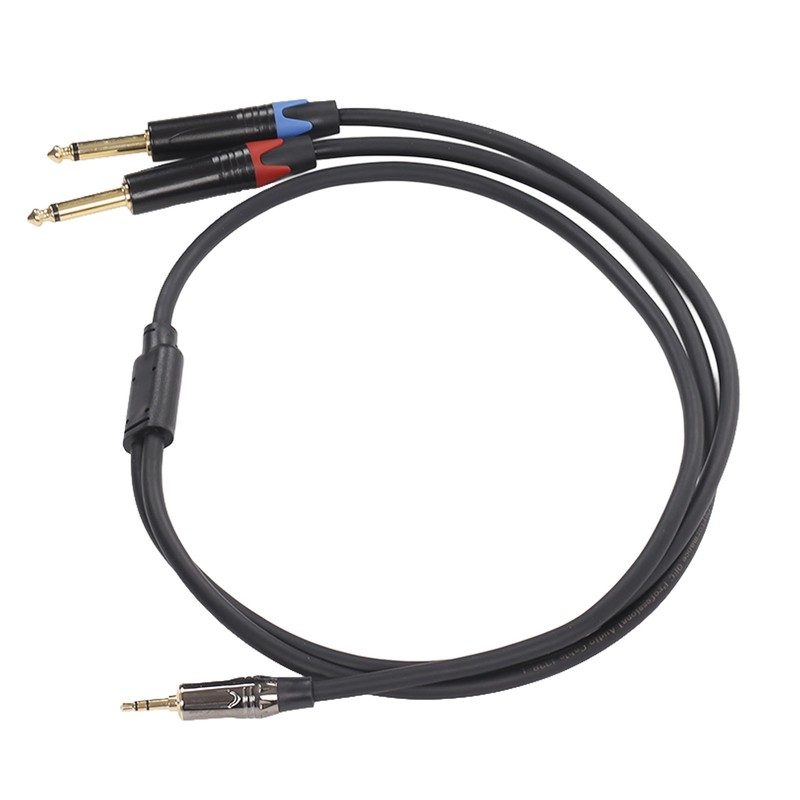 3.5mm 1/8 Inch Male to Dual 6.35mm 1/4 Inch TS