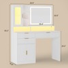 BTHFST 42.5" Fluted Makeup Vanity Desk with Touch Screen Mirror