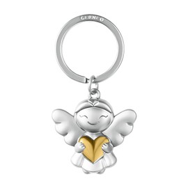 GERNEO® Guardian Angel Keyring Melea – Your Lucky Charm with Heart in Gold, Rose Gold or Silver, gold
