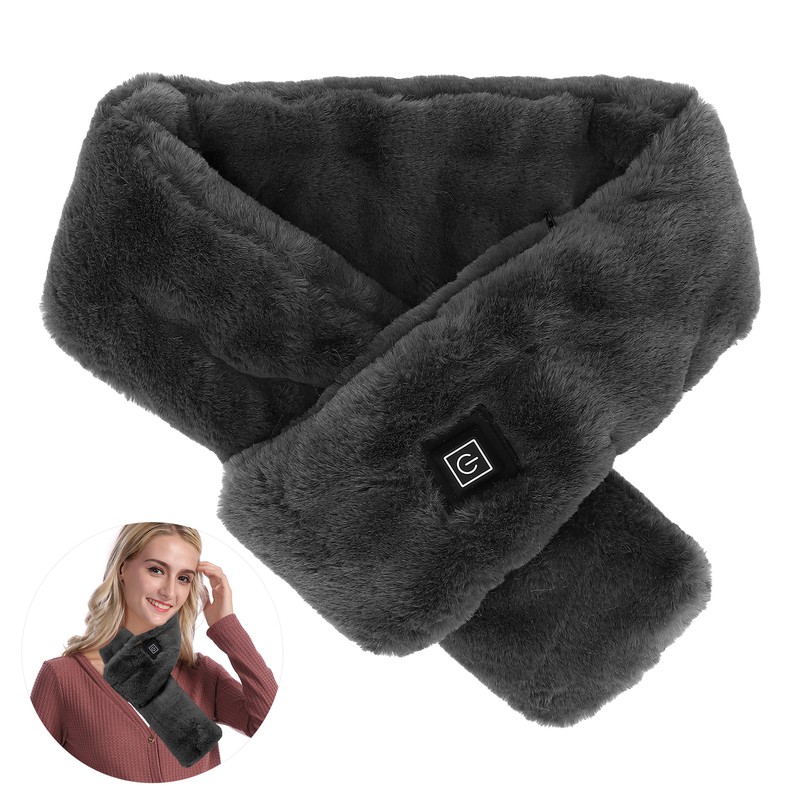 Electric Heated Scarf Soft Warm Temperature Adjustable Washable USB Heating