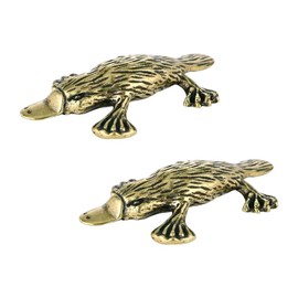 Opexicos 2Pcs Copper Platypus Craft Vintage Metal Bronze Animal Antique Style Mini Ornaments for Home Study Bedroom Decoration